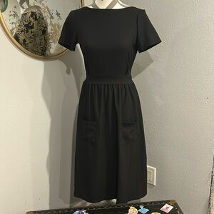 Open back black dress